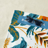 Exotische Vögel und tropische Blätter Strandtuch (Beispiel)