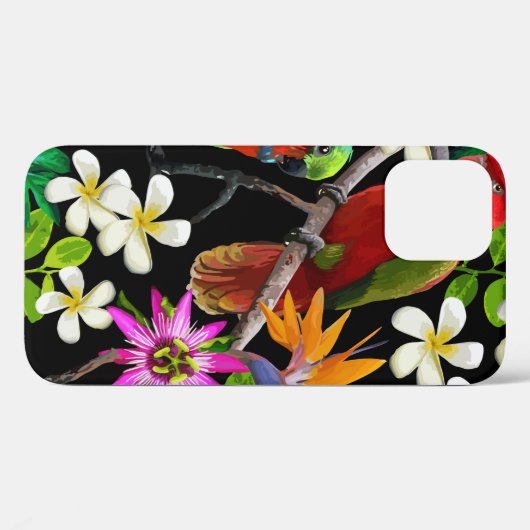 exotische Vögel und wunderschöne Blume Case-Mate iPhone Hülle (Rückseite (Horizontal))
