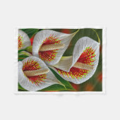 Exotische weiße Calla-Lilien-Decke Fleecedecke (Vorderseite (Horizontal))