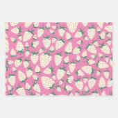 Exotische weiße Erdbeeren süße, bunte Früchte Geschenkpapier Set (Vorderseite)