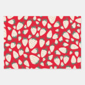 Exotische weiße Erdbeeren süße, bunte Früchte Geschenkpapier Set (Vorderseite)