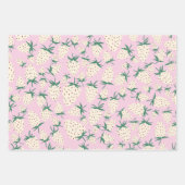 Exotische weiße Erdbeeren süße, bunte Früchte Geschenkpapier Set (Vorderseite 3)