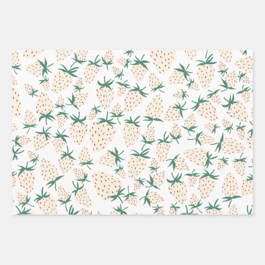 Exotische weiße Erdbeeren süße, bunte Früchte Geschenkpapier Set (Vorderseite 2)