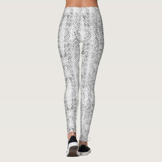 Exotische weiße Viper Snakeskin Leggings (Rückseite)
