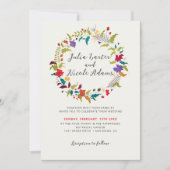 Exotische Wildblume Wreath Wedding Einladung (Vorderseite)