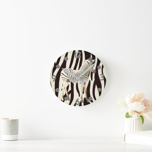 Exotische Zebra Runde Wanduhr (Zuhause)