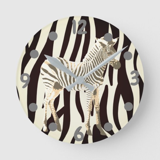 Exotische Zebra Runde Wanduhr (Vorderseite)