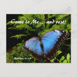 Exotischer Blauer Schmetterling b) Postkarte