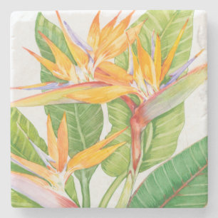 Exotischer BlumenWatercolor Steinuntersetzer