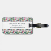 Exotischer Boho Aquarell-Kaktus u. saftiges Muster Gepäckanhänger (Rückseite horizontal)