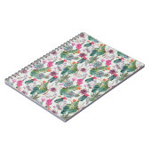 Exotischer Boho Aquarell-Kaktus u. saftiges Muster Notizblock (Linke Seite)