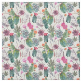Exotischer Boho Aquarell-Kaktus u. saftiges Muster Stoff (Muster)