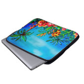 Exotischer bunter Blumen-Dschungel - Aloha Laptopschutzhülle (Vorne Knopf)