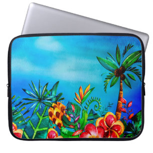 Exotischer bunter Blumen-Dschungel - Aloha Laptopschutzhülle