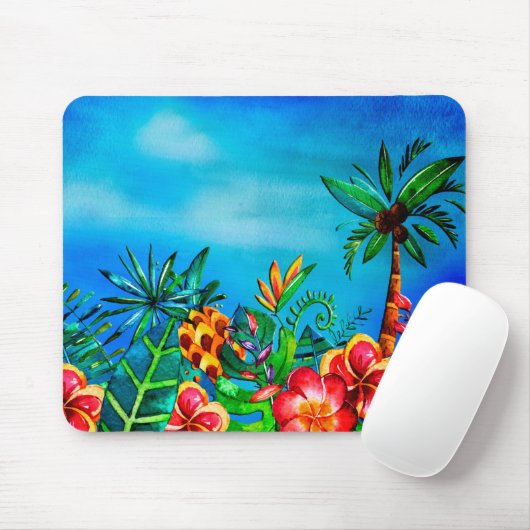 Exotischer bunter Blumen-Dschungel - Aloha Mousepad (Mit Mouse)