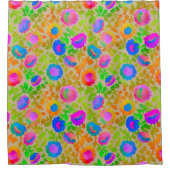 Exotischer Chintz Blumendesign Beige Duschvorhang (Vorderseite)