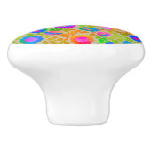 Exotischer Chintz Blumendesign Beige Keramikknauf (Seitenansicht)