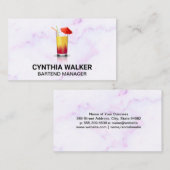 Exotischer Cocktail | Farbiger Marmor Visitenkarte (Vorne/Hinten)