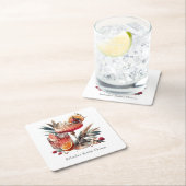 Exotischer Cocktail Rechteckiger Pappuntersetzer (Vor Ort)