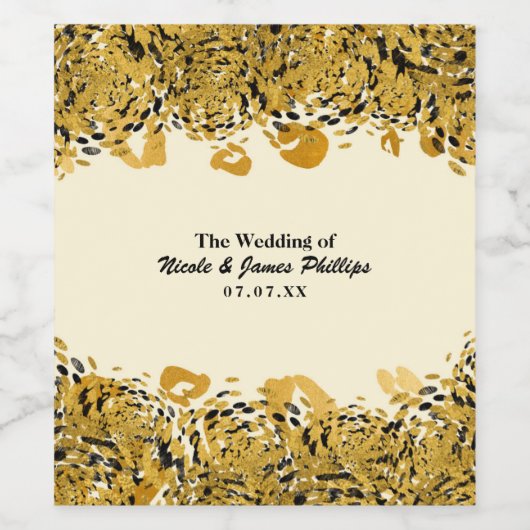 Exotischer Dschungel Chic Leopard Wein Weinetikett (Einzelnes Label)