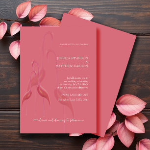 Exotischer Eleganter Rosa Flamingo Einladung