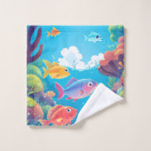 Exotischer Fisch im tiefen blauen Ozean: Leben im Badhandtuch Set (Waschlappen)