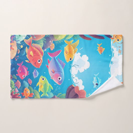 Exotischer Fisch im tiefen blauen Ozean: Leben im Badhandtuch Set (Handtuch)