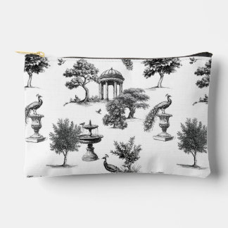 Exotischer Gart-Pfauen-Vögel Toile de Jouy Zubehörtasche
