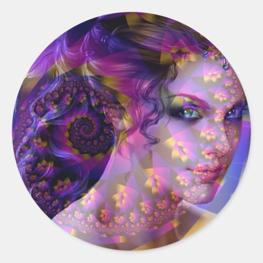 Exotischer Geist Runder Aufkleber (Vorderseite)