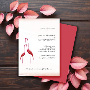 Exotischer goldener rosa Flamingo Einladung