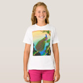 Exotischer grüner Pfau-T - Shirt (Vorne ganz)