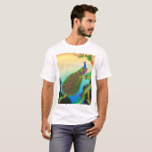 Exotischer grüner Pfau-T - Shirt (Vorne ganz)