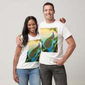 Exotischer grüner Pfau-T - Shirt (Unisex)