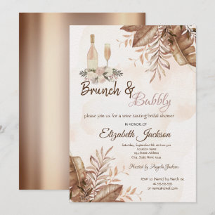 Exotischer Herbst-Blumenbrunch und prickelnde Brau Einladung