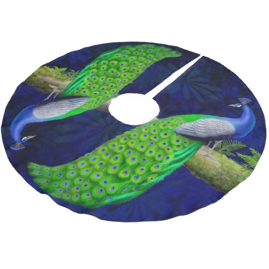 Exotischer indischer blauer polyester weihnachtsbaumdecke (Schrägansicht)