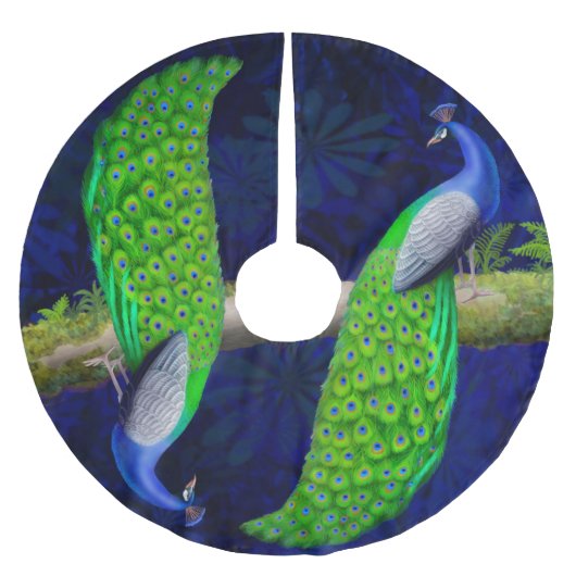 Exotischer indischer blauer polyester weihnachtsbaumdecke (Vorderseite)