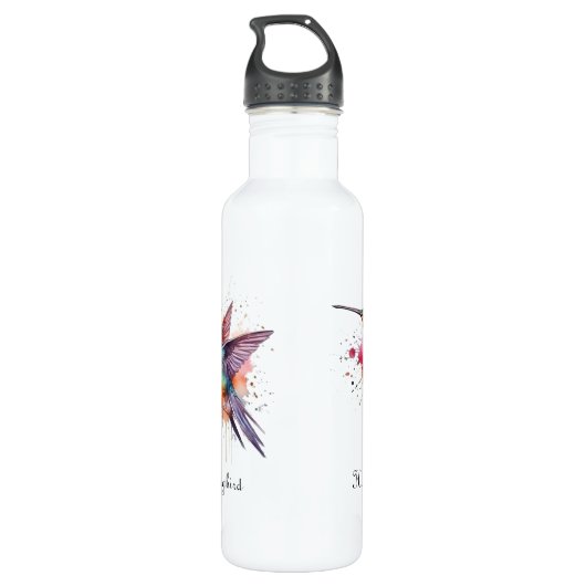 Exotischer Kolibri Edelstahlflasche (Rückseite)