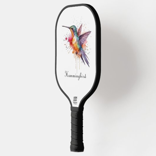 Exotischer Kolibri im Flug, anpassbar Pickleball Schläger (Links)