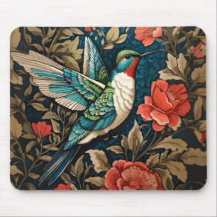 Exotischer Kolibri, inspiriert von William Morris  Mousepad