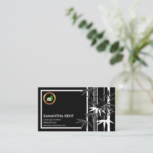 Exotischer kreativer schwarzer visitenkarte (Stehend Vorderseite)