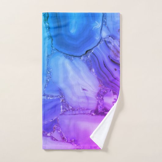 Exotischer Lila Marmor Badhandtuch Set (Handtuch)