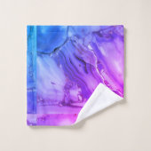 Exotischer Lila Marmor Badhandtuch Set (Waschlappen)