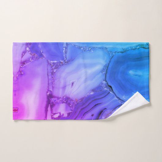 Exotischer Lila Marmor Badhandtuch Set (Handtuch)