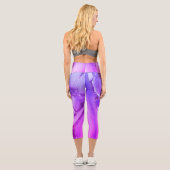 Exotischer Lila Marmor Capri Leggings (Rückseite)