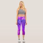 Exotischer Lila Marmor Capri Leggings (Vorderseite)
