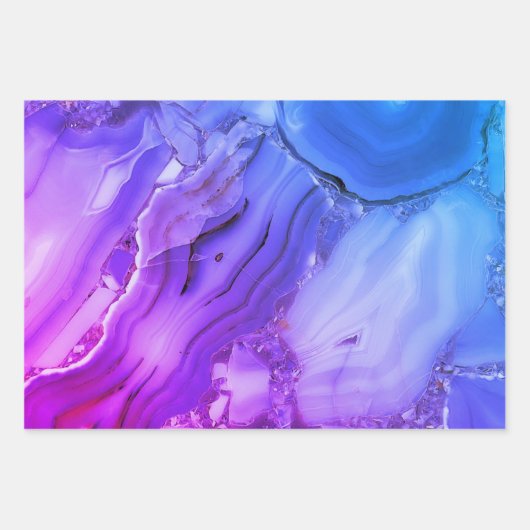 Exotischer Lila Marmor Geschenkpapier Set (Vorderseite)