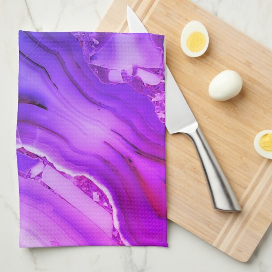 Exotischer Lila Marmor Geschirrtuch (Viertel Falte)