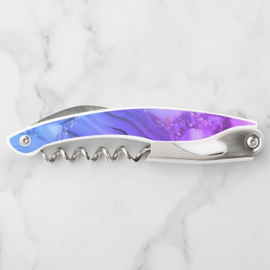 Exotischer Lila Marmor Kellnermesser (Rückseite)