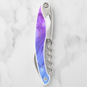 Exotischer Lila Marmor Kellnermesser (Rückseite)