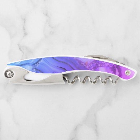 Exotischer Lila Marmor Kellnermesser (Vorderseite)